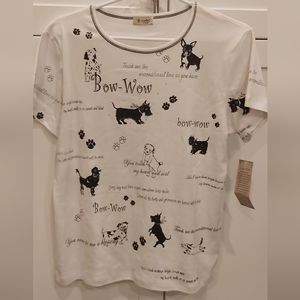 Cactus black+white canine t-shirt